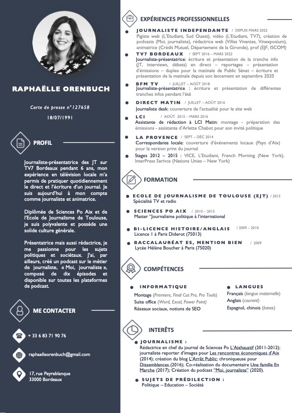 CV Raphaëlle Orenbuch